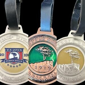 Excellent Condition! Set Of 3 Pebble Beach, Spyglass,  US Open, Golf Bag Tags